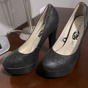 Sparkly black heels